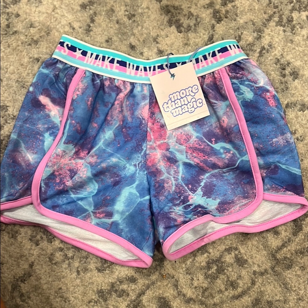 More Than Magic Blue and Pink Patterned Shorts